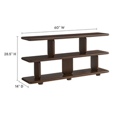 Lyle Walnut Sculptural 2-Tier Bookshelf - Ornate Home