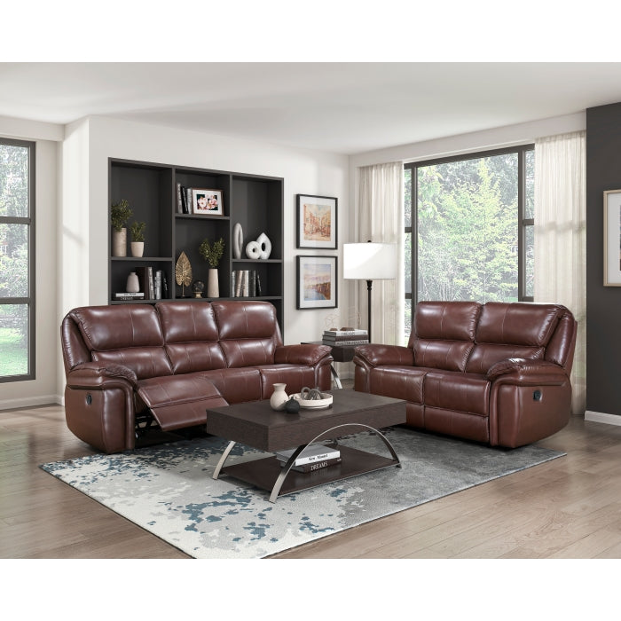 Lyman Brown Double Reclining Sofa - Ornate Home