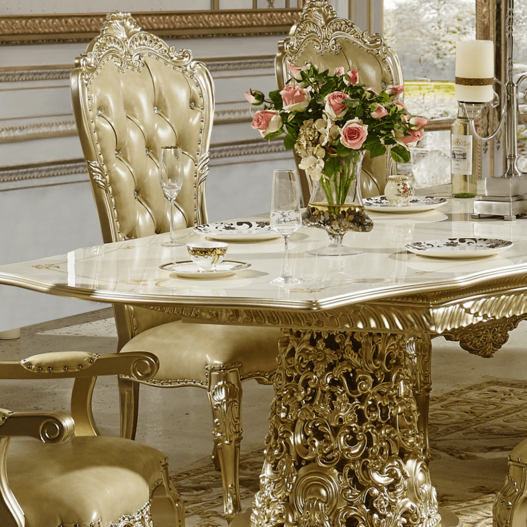 Lymington Gold Rectangular 7 Pc Dining Set / HD-1812 - Ornate Home