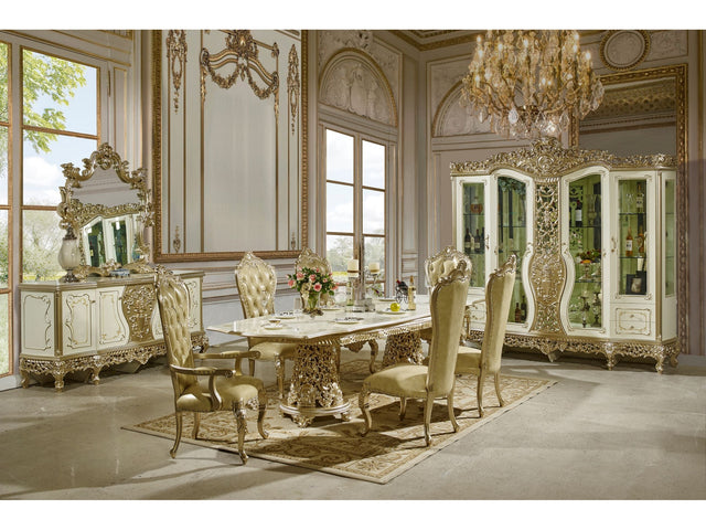 Lymington Gold Rectangular 7 Pc Dining Set / HD-1812 - Ornate Home