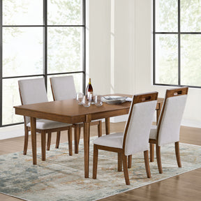 Lyncott Beige/Brown Extension Dining Table and 4 Chairs (Online Special Price) - Ornate Home