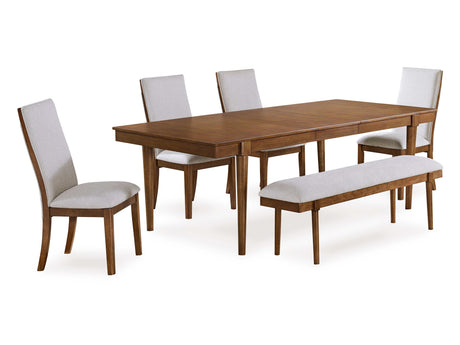 Lyncott Beige & Brown Dining Room Set / 6pc - Ornate Home