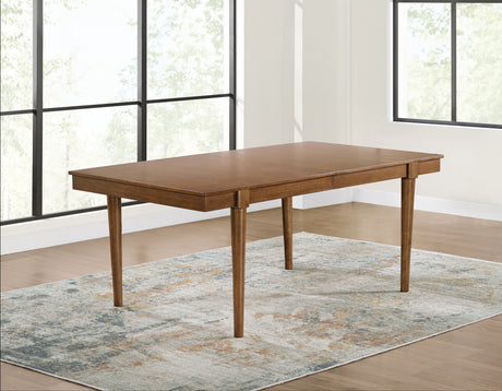 Lyncott Beige/Brown Extension Dining Table, 4 Chairs and Bench - Ornate Home