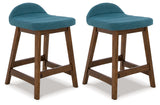 Lyncott Blue/Brown Counter Height Bar Stool (Set of 2) (Online Special Price) - Ornate Home