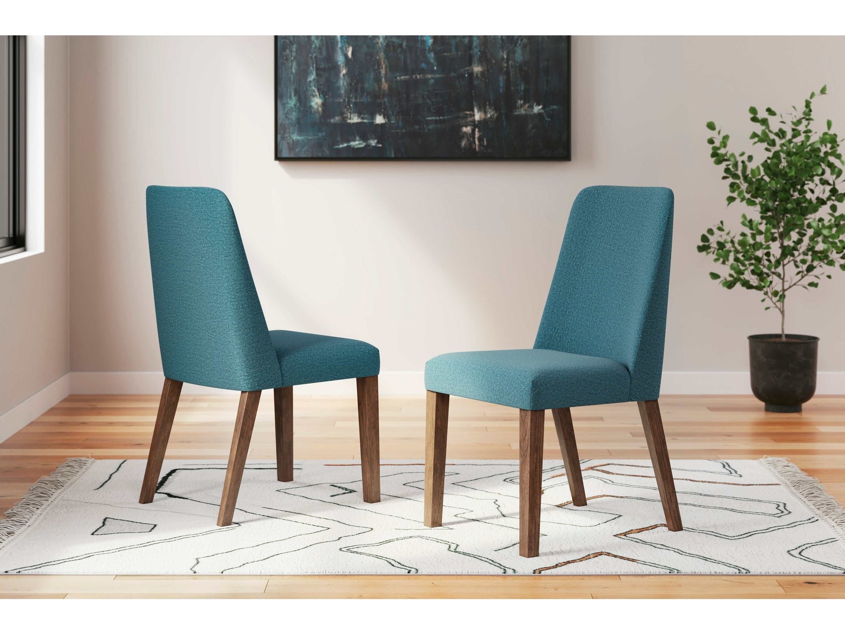 Lyncott Blue & Brown Dining Chair (Set of 2) - Ornate Home