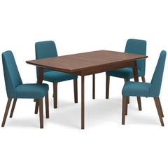 Lyncott Blue & Brown Dining Room Set / 5pc - Ornate Home