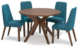 Lyncott Blue/Brown Dining Table and 4 Chairs - Ornate Home