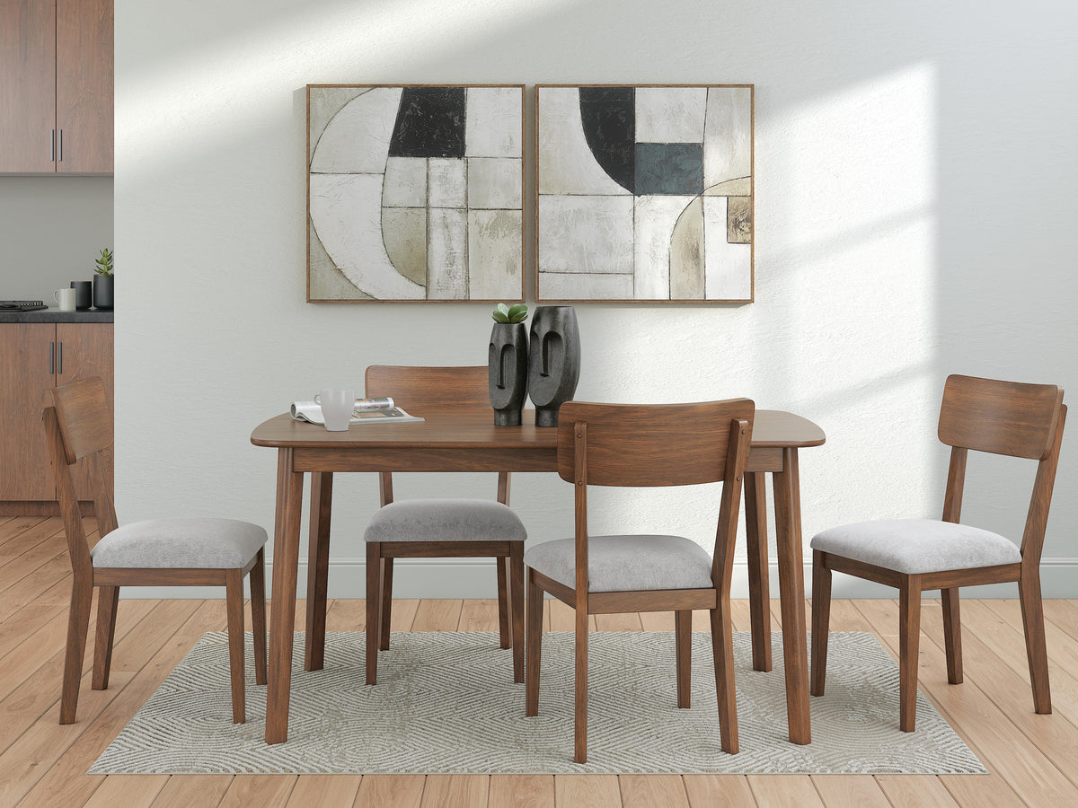 Lyncott Brown Dining Table and 4 Chairs (Set of 5) (Online Special Price) - Ornate Home