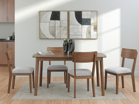 Lyncott Brown Dining Table and 4 Chairs (Set of 5) (Online Special Price) - Ornate Home