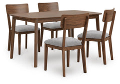 Lyncott Brown Dining Table and 4 Chairs (Set of 5) - Ornate Home