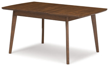 Lyncott Brown Dining Table w/ Extension (64" D) - Ornate Home