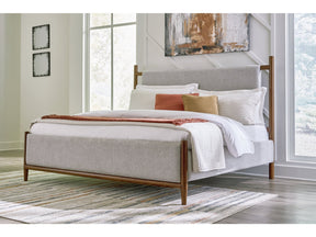 Lyncott Brown King Upholstered Bed (Online Special Price) - Ornate Home