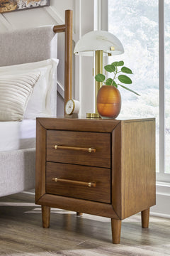 Lyncott Brown King Upholstered Bedroom Set with Chest and Nightstand - Ornate Home
