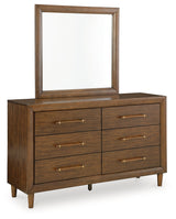 Lyncott Brown Queen Upholstered Bed, Dresser, Mirror and 2 Nightstands (Online Special Price) - Ornate Home