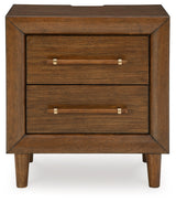 Lyncott Brown Queen Upholstered Bed, Dresser, Mirror and 2 Nightstands (Online Special Price) - Ornate Home