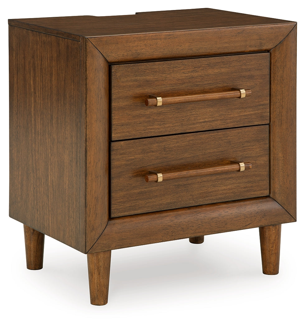 Lyncott Brown Queen Upholstered Bed, Dresser, Mirror and 2 Nightstands (Online Special Price) - Ornate Home