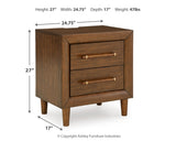 Lyncott Brown Queen Upholstered Bed, Dresser, Mirror and 2 Nightstands - Ornate Home