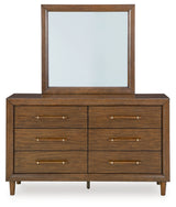 Lyncott Brown Queen Upholstered Bed, Dresser, Mirror and Nightstand (Online Special Price) - Ornate Home