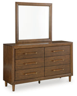 Lyncott California King Upholstered Bedroom Set with Dresser and Mirror - Ornate Home