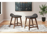 Lyncott Charcoal/Brown Counter Height Bar Stool - Ornate Home
