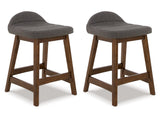Lyncott Charcoal/Brown Counter Height Bar Stool (Set of 2) (Online Special Price) - Ornate Home