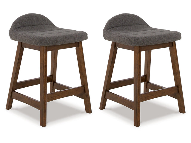 Lyncott Charcoal/Brown Counter Height Bar Stool (Set of 2) (Online Special Price) - Ornate Home