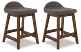 Lyncott Charcoal/Brown Counter Height Bar Stool (Set of 2) (Online Special Price) - Ornate Home