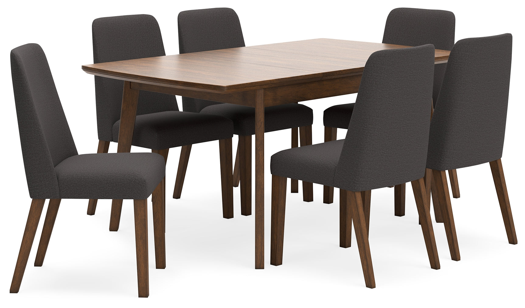 Lyncott Charcoal/Brown Extension Dining Table and 6 Chairs - Ornate Home