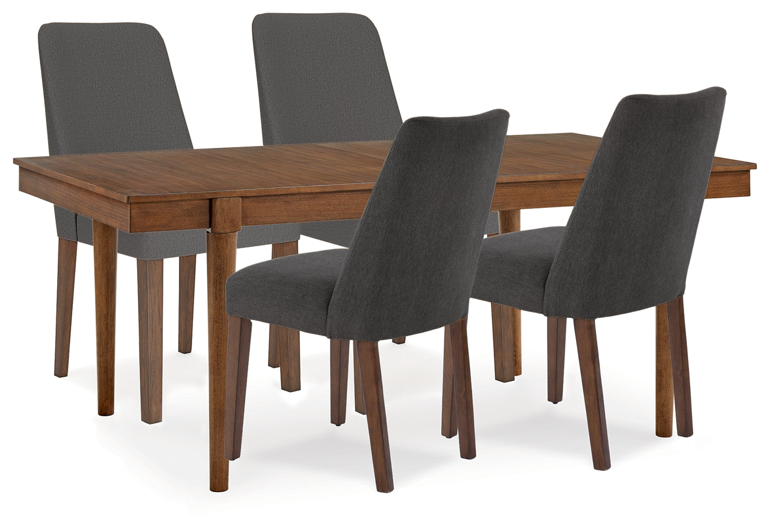 Lyncott Charcoal/Brown Extension Dining Table w/ 4 Chairs (Online Special Price) - Ornate Home