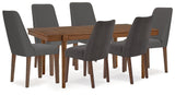Lyncott Charcoal/Brown Extension Dining Table w/ 6 Chairs - Ornate Home