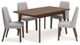 Lyncott Gray/Brown Extension Dining Table and 4 Chairs - Ornate Home