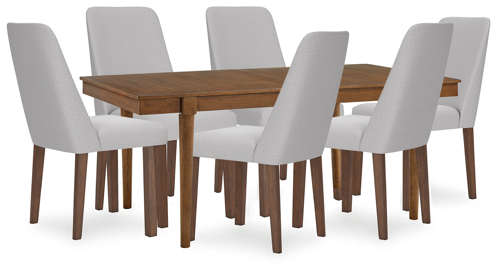 Lyncott Gray/Brown Extension Dining Table and 6 Chairs - Ornate Home