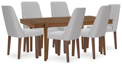 Lyncott Gray/Brown Extension Dining Table and 6 Chairs - Ornate Home