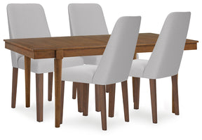 Lyncott Gray/Brown Extension Dining Table w/ 4 Chairs (Online Special Price) - Ornate Home