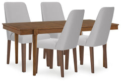Lyncott Gray/Brown Extension Dining Table w/ 4 Chairs - Ornate Home
