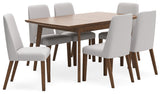 Lyncott Gray/Brown Extension Dining Table with 6 Chairs - Ornate Home