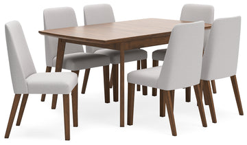 Lyncott Gray/Brown Extension Dining Table with 6 Chairs - Ornate Home