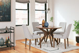 Lyncott Gray/Brown Round Dining Table and 4 Chairs - Ornate Home