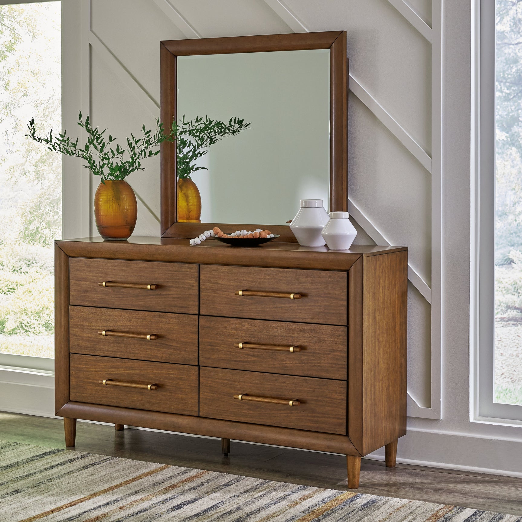 Lyncott King Upholstered Bedroom Set with Dresser and Mirror (Online Special Price) - Ornate Home