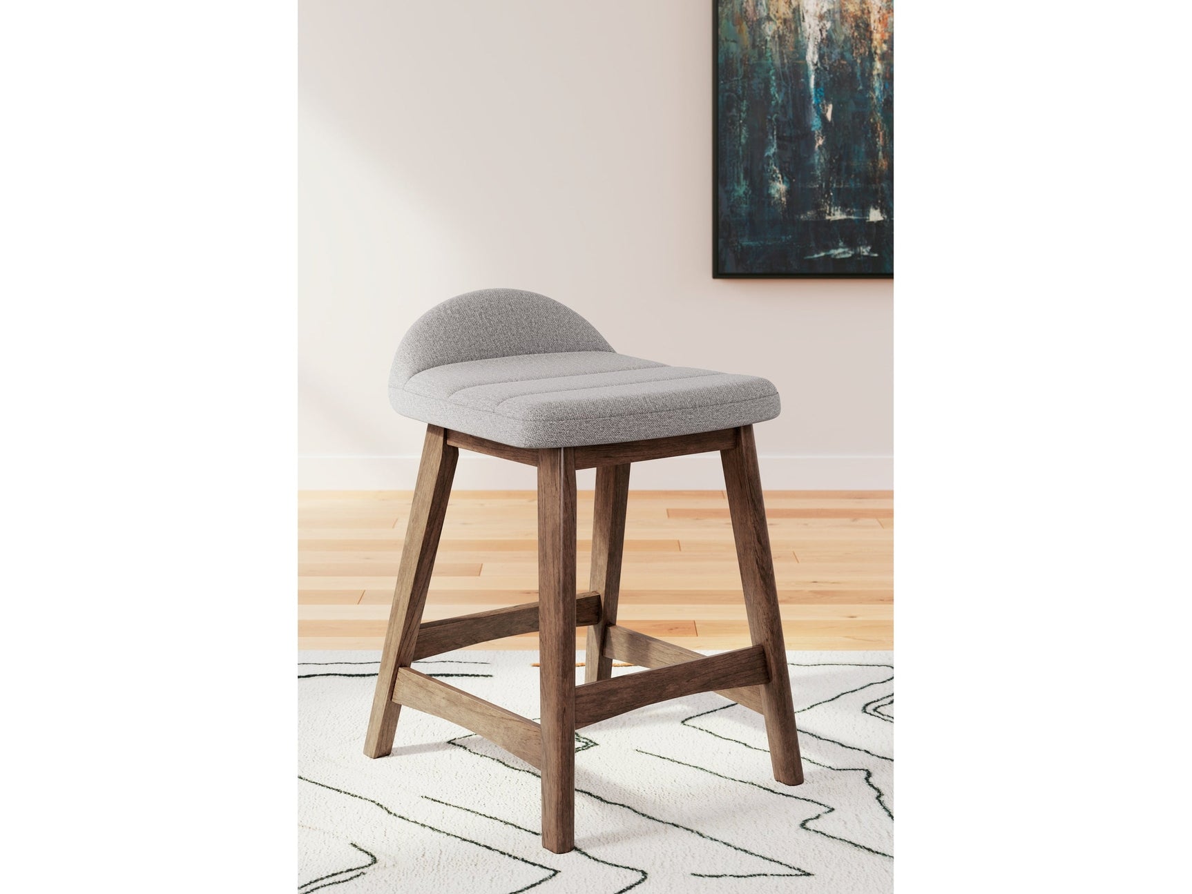 Lyncott Light Gray/Brown Counter Height Bar Stool - Ornate Home