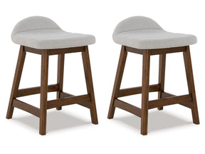 Lyncott Light Gray/Brown Counter Height Bar Stool (Set of 2) (Online Special Price) - Ornate Home