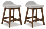 Lyncott Light Gray/Brown Counter Height Bar Stool (Set of 2) (Online Special Price) - Ornate Home