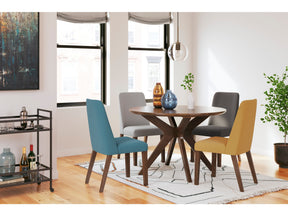 Lyncott Multi-Color & Brown Round Dining Room Set / 5pc (Online Special Price) - Ornate Home