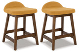 Lyncott Mustard/Brown Counter Height Bar Stool (Set of 2) (Online Special Price) - Ornate Home