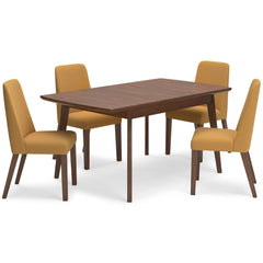 Lyncott Mustard & Brown Dining Room Set / 5pc - Ornate Home