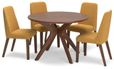 Lyncott Mustard/Brown Dining Table and 4 Chairs (Online Special Price) - Ornate Home