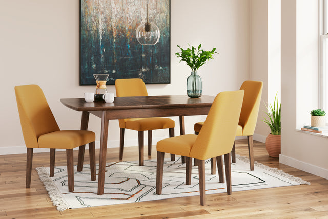 Lyncott Mustard/Brown Dining Table w/ 4 Chairs (Online Special Price) - Ornate Home