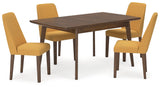 Lyncott Mustard/Brown Dining Table w/ 4 Chairs (Online Special Price) - Ornate Home