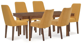 Lyncott Mustard/Brown Extension Dining Table and 6 Chairs (Online Special Price) - Ornate Home