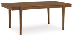 Lyncott Mustard/Brown Extension Dining Table and 6 Chairs - Ornate Home